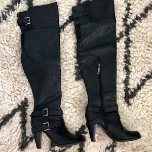 Guess Sawyer Black Over The Knee Boots